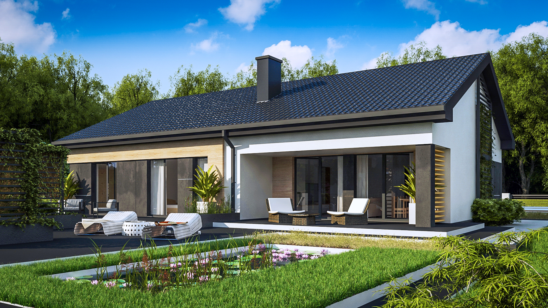 Z349 - przestronny dom parterowy z czterema sypialniami