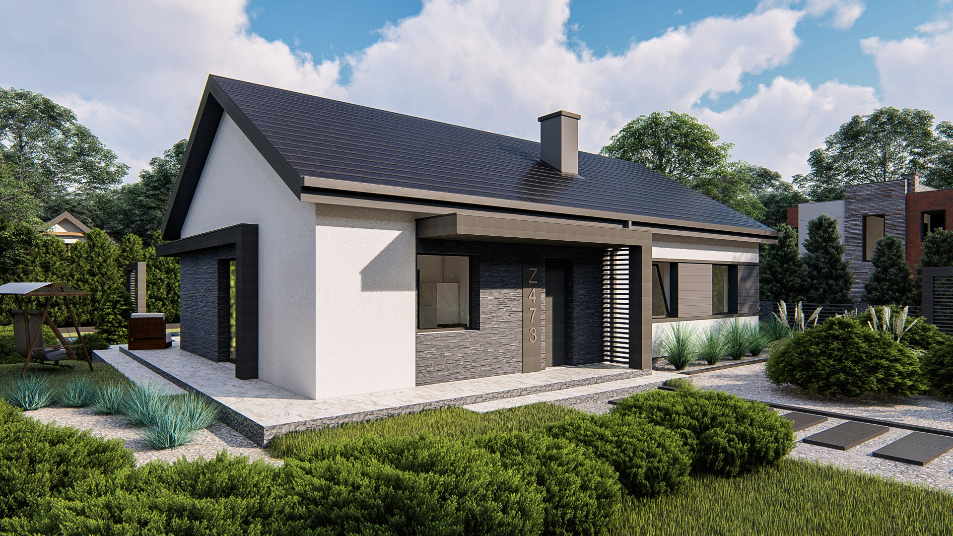 Z473 - Dom parterowy z dachem dwuspadowym