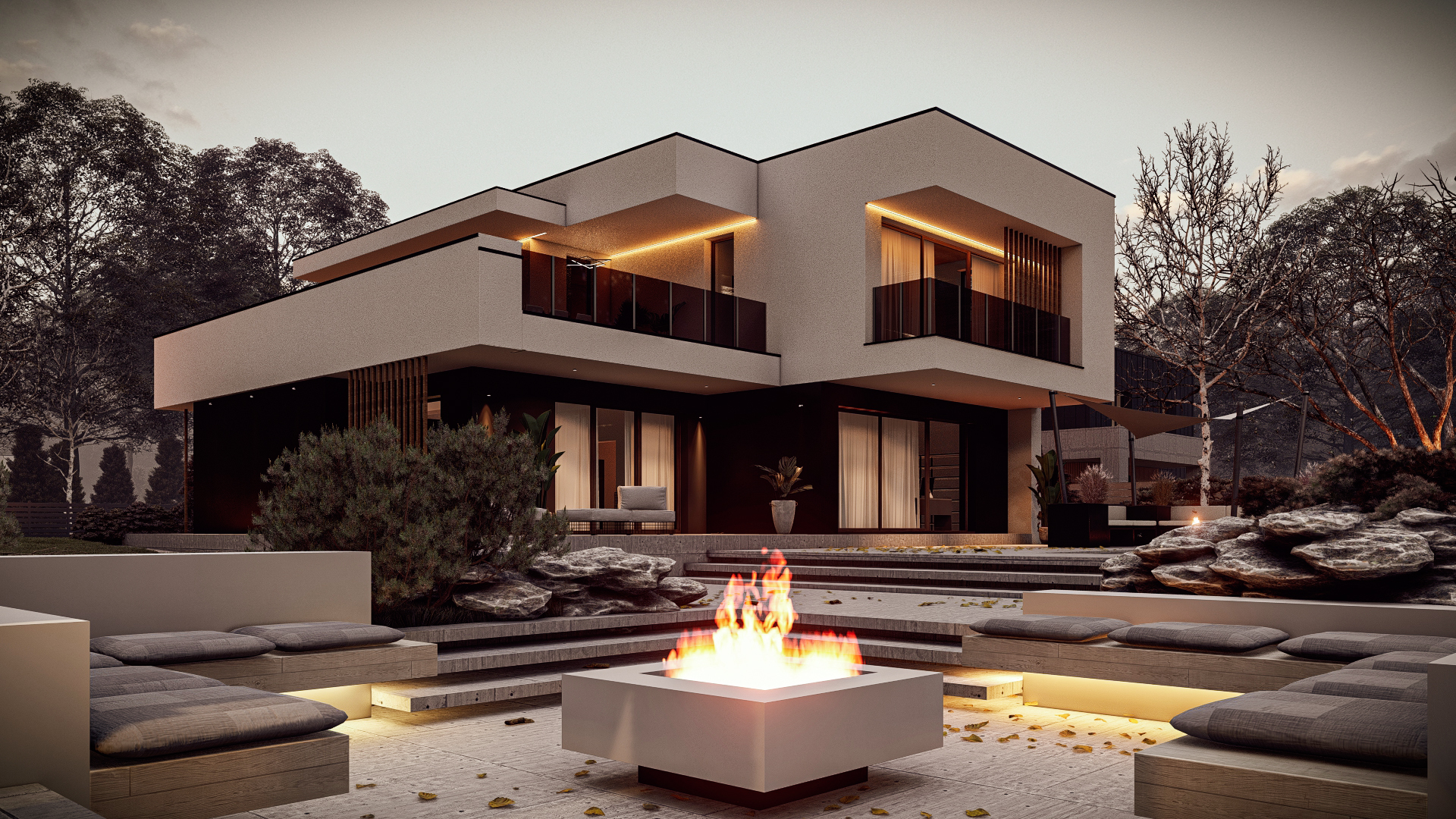 Zx220 - nowoczesny piętrowy dom z tarasem